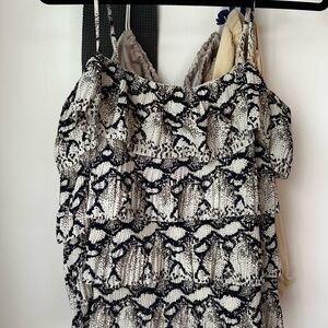 Endless Rose Snake Print Tiered Sleeveless Top